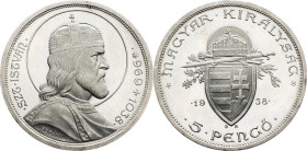 Hungary, 5 Pengo 1938