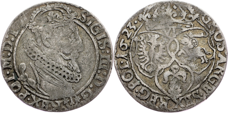 Poland, 6 Groszy 1623 
Grade: aVF
