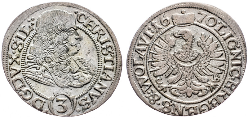 Christian, 3 Kreuzer 1670, Breslau Christian, 3 Kreuzer 1670, Breslau, 1,691 g, ...