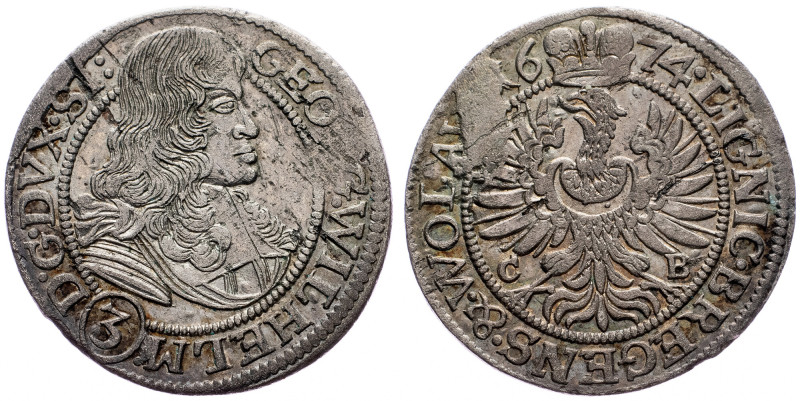 Georg Wilhelm, 3 Kreuzer 1674, Breslau Georg Wilhelm, 3 Kreuzer 1674, Breslau, 1...