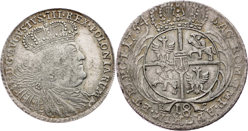 Poland, Ort 1754 Poland, Ort 1754, 6,522 g, Ag, Kop. 2111; VF

Grade: VF