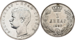 Serbia, 1 Dinar 1897