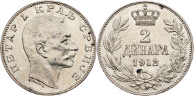 Serbia, 2 Dinara 1912