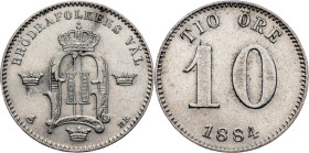 Sweden, 10 Ore 1884