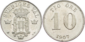 Sweden, 10 Ore 1907