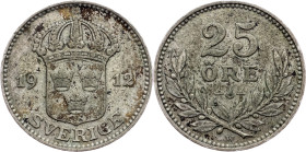 Sweden, 25 Ore 1912