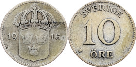 Sweden, 10 Ore 1916
