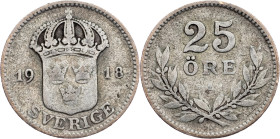 Sweden, 25 Ore 1918