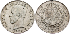 Sweden, 2 Kronor 1934