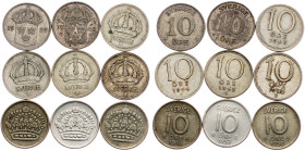 Sweden, 10 Ore 1929, 1942, 1943, 1944, 1948, 1950, 1954, 1957, 1958