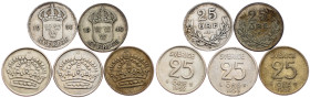 Sweden, 25 Ore 1938, 1940, 1952, 1953, 1957