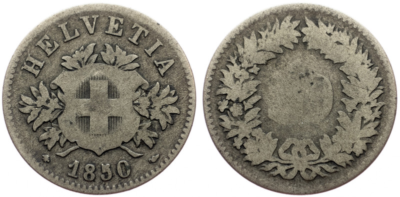 Switzerland, 20 Rappen 1850, Strasbourg Switzerland, 20 Rappen 1850, Strasbourg,...