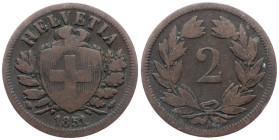 Switzerland, 2 Rappen 1851, Bern