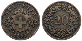 Switzerland, 20 Rappen 1858, Bern