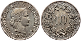 Switzerland, 10 Rappen 1880, Bern