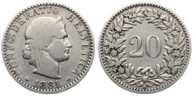 Switzerland, 20 Rappen 1881, Bern