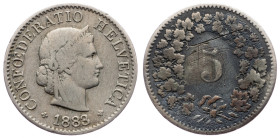 Switzerland, 5 Rappen 1883, Bern