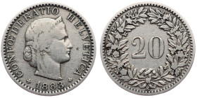 Switzerland, 20 Rappen 1883, Bern