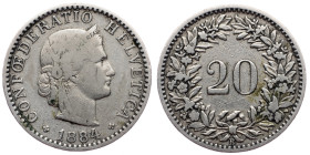 Switzerland, 20 Rappen 1884, Bern