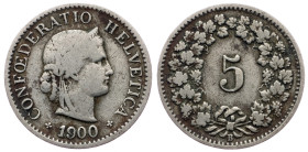 Switzerland, 5 Rappen 1900, Bern