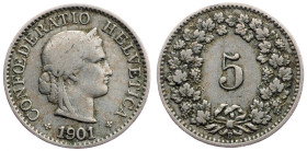 Switzerland, 5 Rappen 1901, Bern