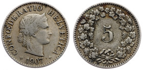Switzerland, 5 Rappen 1907, Bern