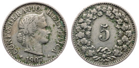 Switzerland, 5 Rappen 1907, Bern
