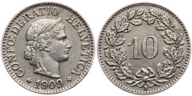 Switzerland, 10 Rappen 1909, Bern