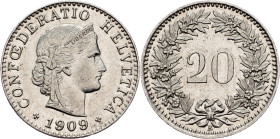 Switzerland, 20 Rappen 1909, Bern
