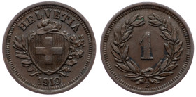 Switzerland, 1 Rappen 1919, Bern