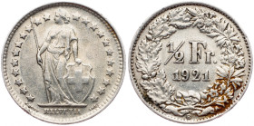 Switzerland, 1/2 Franc 1921, Bern