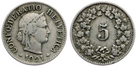 Switzerland, 5 Rappen 1921, Bern