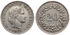 Switzerland, 20 Rappen 1921, Bern