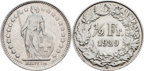 Switzerland, 1/2 Franc 1929, Bern