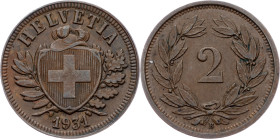 Switzerland, 2 Rappen 1934, Bern