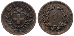 Switzerland, 1 Rappen 1941, Bern