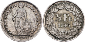 Switzerland, 1/2 Franc 1943
