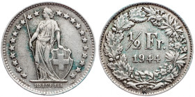 Switzerland, 1/2 Franc 1944, Bern