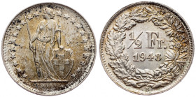 Switzerland, 1/2 Franc 1948, Bern