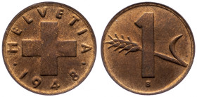 Switzerland, 1 Rappen 1948, Bern