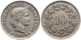 Switzerland, 10 Rappen 1949, Bern