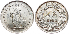 Switzerland, 1/2 Franc 1951, Bern