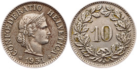 Switzerland, 10 Rappen 1951, Bern