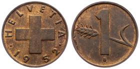 Switzerland, 1 Rappen 1952, Bern