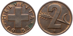 Switzerland, 2 Rappen 1952, Bern
