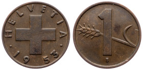 Switzerland, 1 Rappen 1953, Bern