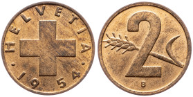 Switzerland, 2 Rappen 1954, Bern