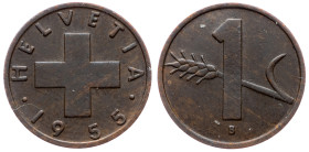 Switzerland, 1 Rappen 1955, Bern