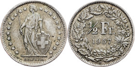 Switzerland, 1/2 Franc 1957