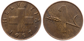 Switzerland, 1 Rappen 1957, Bern